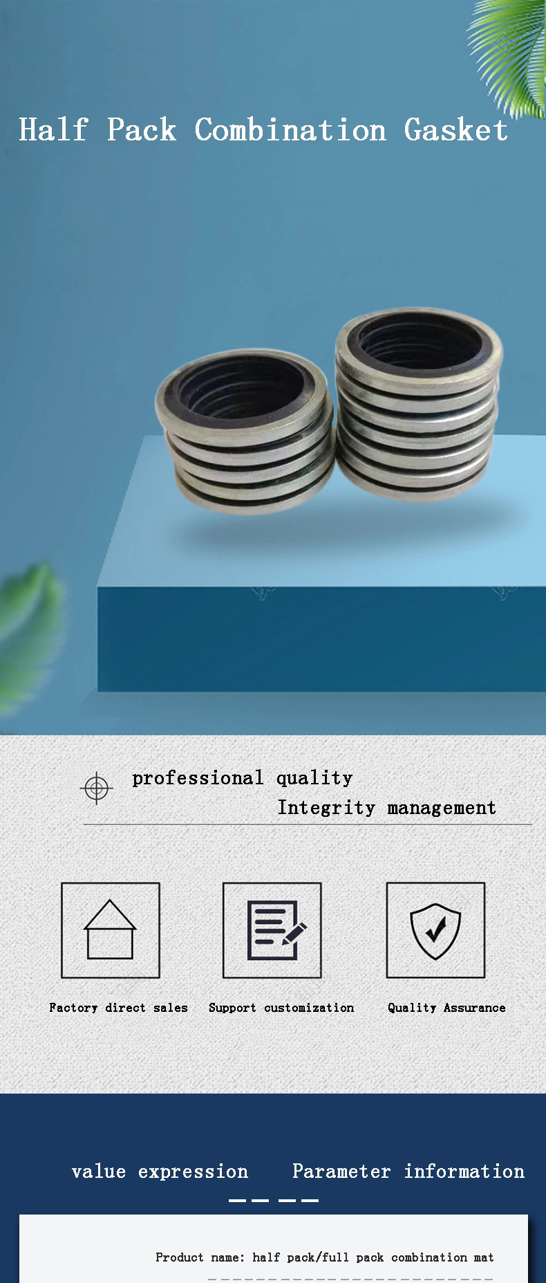 OEM Seal M12 कार्बन स्टील नाइट्राइल रबर गास्केट बंधे सील वाशर 0